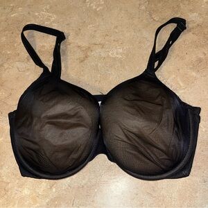 Victoria's Secret Semi-Sheer Black/Nude Bra | 34DD